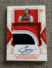 2024-25 National Treasures Bub Carrington Orange RPA Rookie Patch Auto 59/75