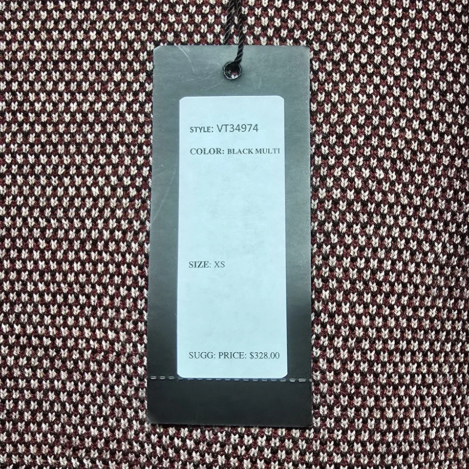 Cárdigan Chaqueta Vertigo Negro Multi Capucha Tejido XS Floral Boho Bolsillos Nuevo con Etiquetas $328 Foto 2 de 4