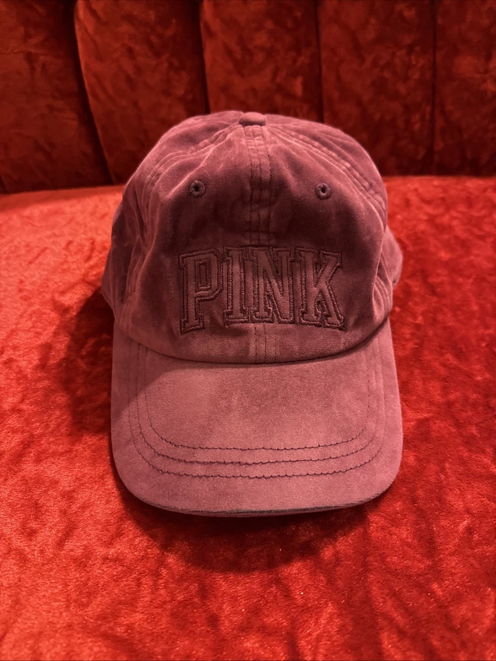 Pink Victoria Secret Micro-fleece Hat Block Script Spell Out Logo Baseball Cap - Image 2 of 4