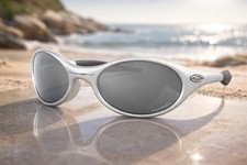 Oakley Eye Jacket Polarized Sunglasses Sliver Frame Black Lenses