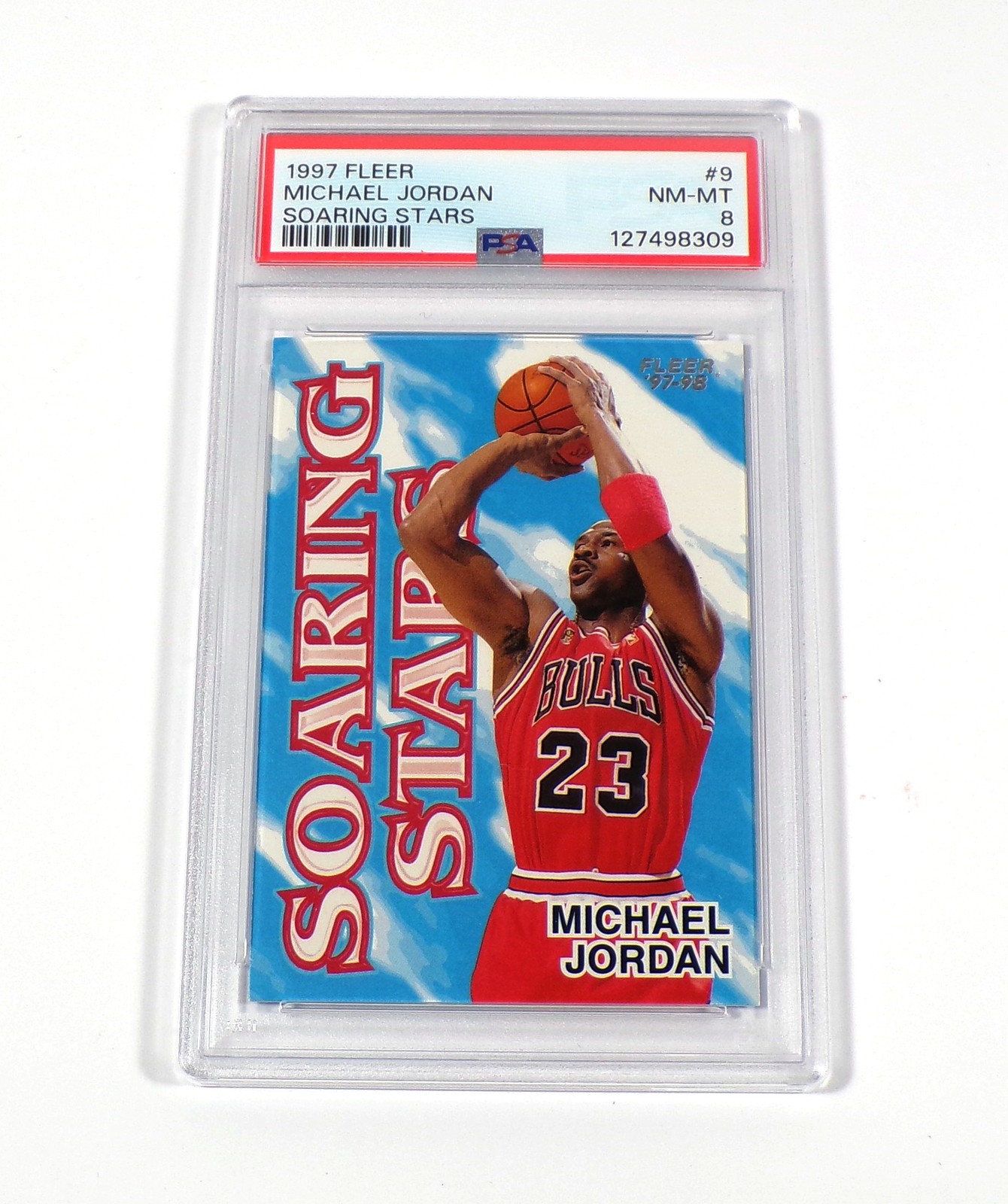 1997-98 Fleer Michael Jordan Soaring Stars #9 Bulls PSA 8