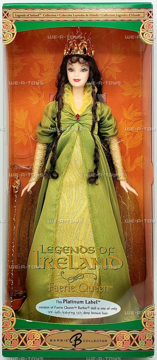 その他 Barbie Legends of IRELAND Faerie Queen Barbie Legends of Ireland Faerie Queen Brunette Doll 2004 Platinum