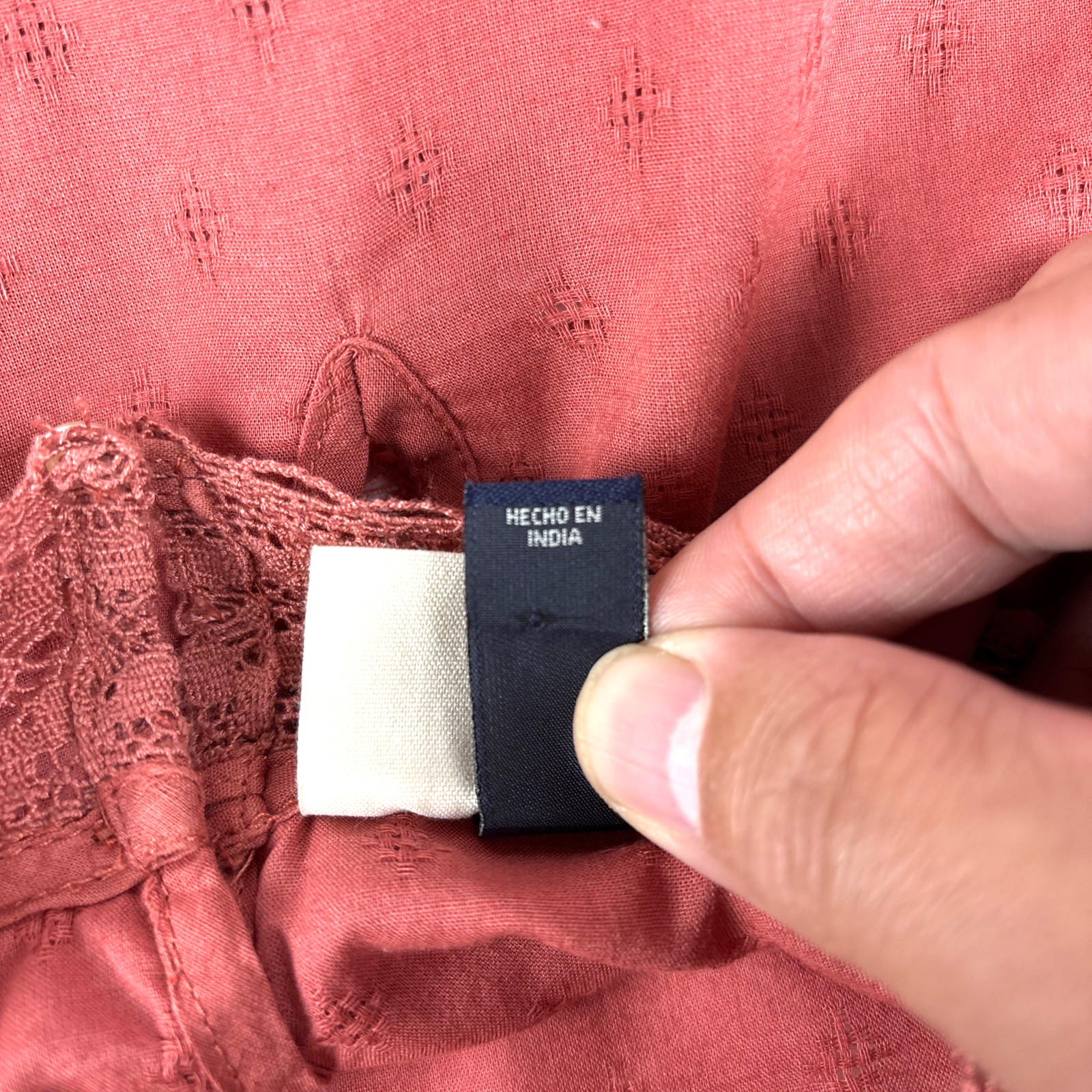 Universal Thread Lace Trim Eyelet Blouse 100% Cot… - image 5