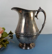 Antique "Sheets Rockford S.CO Silver Plate  Pitcher with Flaws As Is