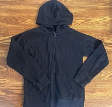 SO Perfect Zip-Up Hoodie Long Sleeve Girls Youth Black 7/8 School Pockets