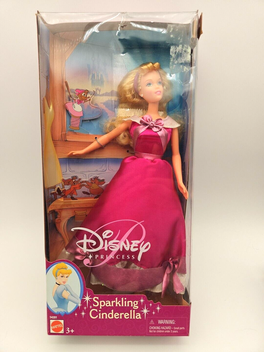 Disney Princess Sparkling Cinderella Barbie Doll Pink Dress