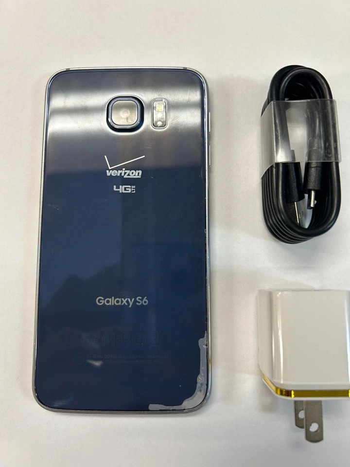 Samsung Galaxy S6 G920V BLUE 32GB Unlocked Android fair condition, Complete - Image 2 of 3