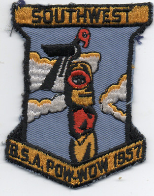 1957 Southwest Pow Wow Boy Scout Patch with Totem & Bird