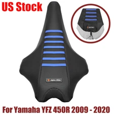 For Yamaha YFZ 450R Seat Cover 2009 - 2021 ALL BLACK / BULE RIBS YFZ450REL SE US