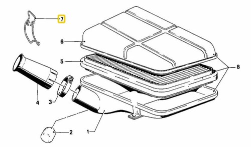 4x retaining bracket clamping bracket for air filter BMW E24 630CSi Art. No.: 13711259758 - Picture 2 of 2