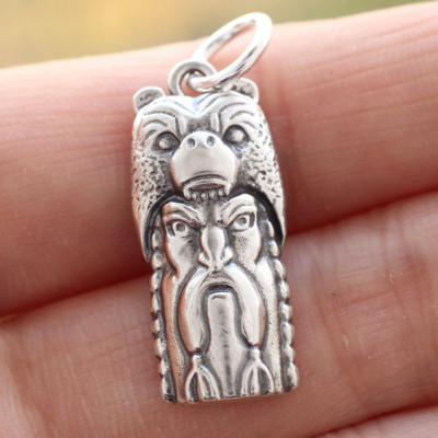 925 Sterling Silver Viking Berserk Norse Warrior Pendant Charm Tribal Ethnic