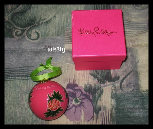 Lilly Pulitzer 2012 Glass Ornament Orchid Pink Spike the Punch Pineapples w/ Box