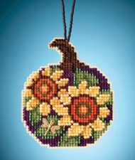 MILL HILL Painted Pumpklns ORNAMENTS Beaded Cross Stitch Kit SUNFLOWER PUMPKIN