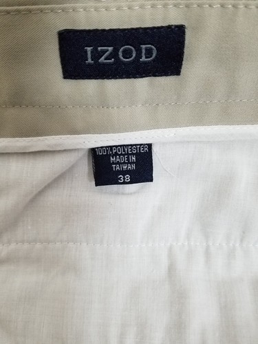 IZOD Men's Beige Single Pleat Dress Short Size 38 - Picture 5 of 5