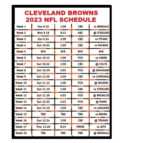 cleveland browns 2023 football schedule