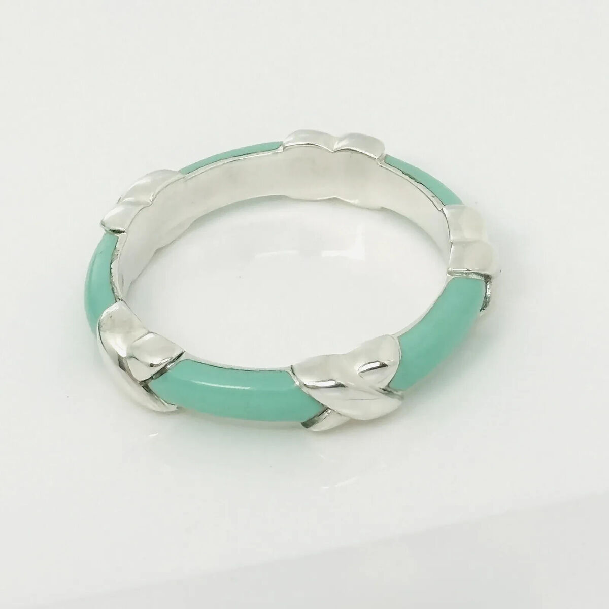 Tiffany & Co. Blue Enamel Signature X Ring 925 Silver US Tiffany & Co. Blue Enamel Signature X Ring 925 Silver US