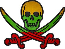 Sticker Pirate Jack Rackham Calico Flag Country LT Lithuania