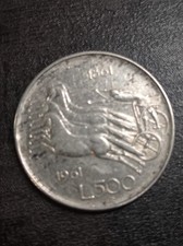 Moneta  Antica 500 Lire in argento del Centenario dell'unità d'Italia 1861-1961