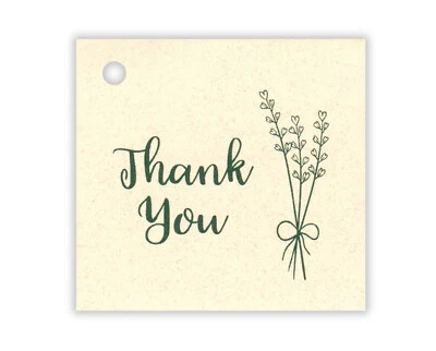 KIMMERIC STUDIO 50 THANK YOU HANG TAGS & STRINGS,PRICE Tags,Vendor Tags,Craft Tags,Gift Tag