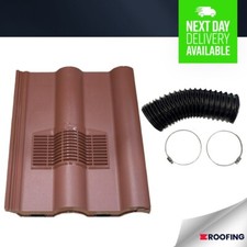 Double Roman Vent RED Works with Redland, Marley, Sandtoft *FLEXIPIPE INCLUDED*