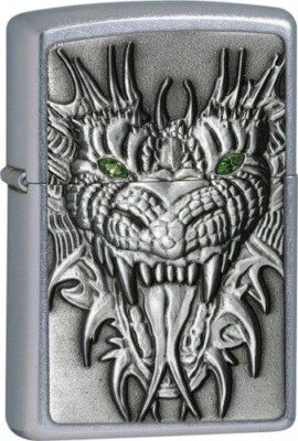 Zippo 24901 Mighty Dragon Emblem Street Chrome | eBay