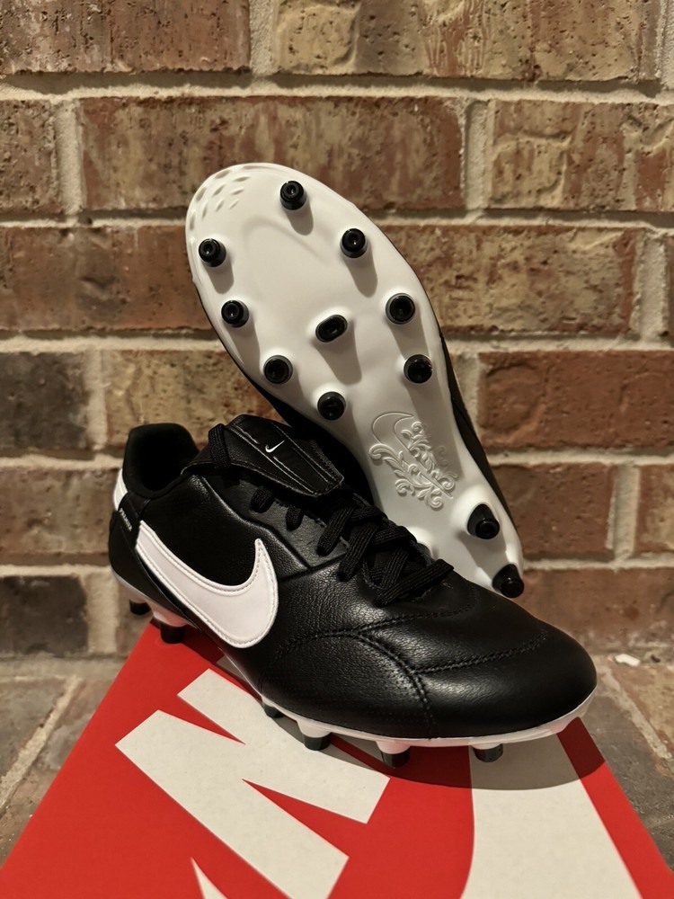 New 5 Nike Premier III 3 FG Soccer Cleats Leather Black White AT5889-010 Men