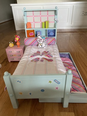 american girl blue trundle bed