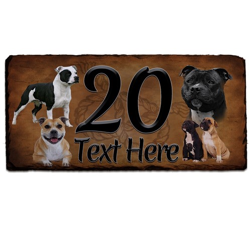 Dog House Number Slate Sign Rustic Plaque Door Gate Personalised Name ALL BREEDS - Picture 152 of 174