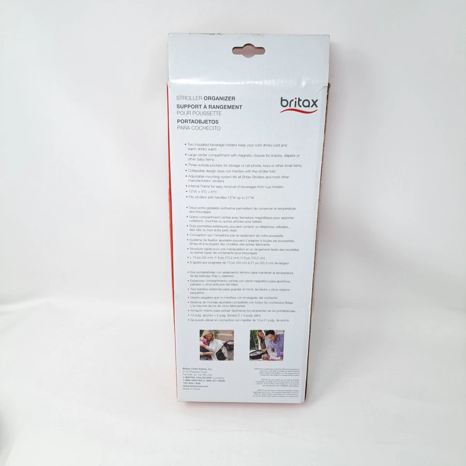 NIB Britax Stroller Organizer w/ Insulated Cup Holders Large Center Compartment - Image 3 of 4