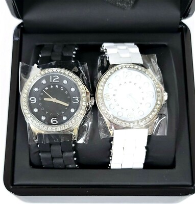 Marc Jacobs White Silicone Stainless Steel Watch NEW MARC JACOBS PELLY BLACK & WHITE SILICONE WRAPPED  main image 3