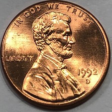 1992 D - Lincoln Memorial Cent 