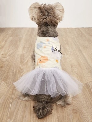 Elephant Print Pet Dress Clothes for Dog, Cat, Pet Shirt Dress Yellow Size S
