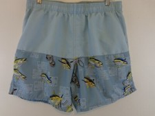 Guy Harvey Men Swim Trunks Sz Large Blue Mesh Liner Fish Fish