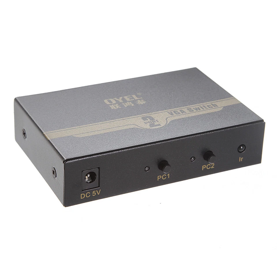 VGA SVGA Monitor Sharing Switch Box 2 Port 2 In 1 Out LCD PC TV +Remote Control - Image 2 of 4