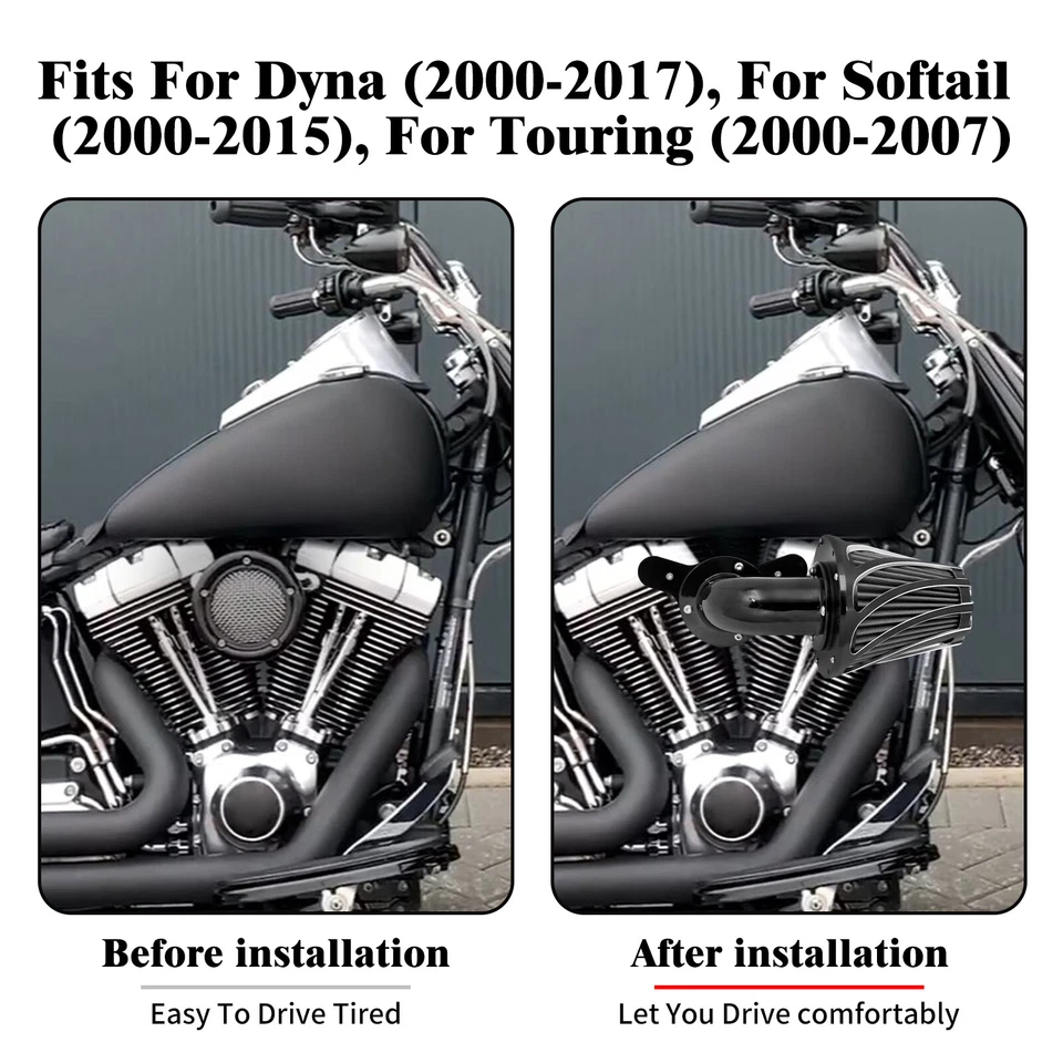 Filtro de admisión de filtro de aire apto para Harley Touring Street Electra Road Glide King Foto 3 de 4