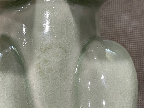 Thai Siam Celadon Green Glazed Pair of Mythical Beasts Qilin Figurines / Statues - Picture 9 of 11
