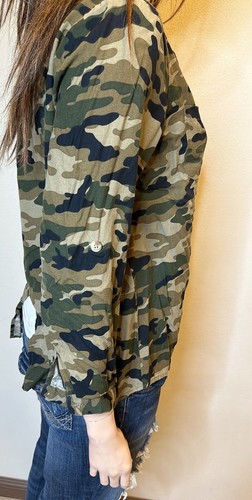 Ashley Stewart Camo Button Down Shirt 14/16 1X - Picture 2 of 4