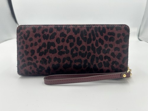 Michael Kors Jet Set Large Travel Continental Wristlet Wallet Leopard Calf Hair - Picture 15 of 15