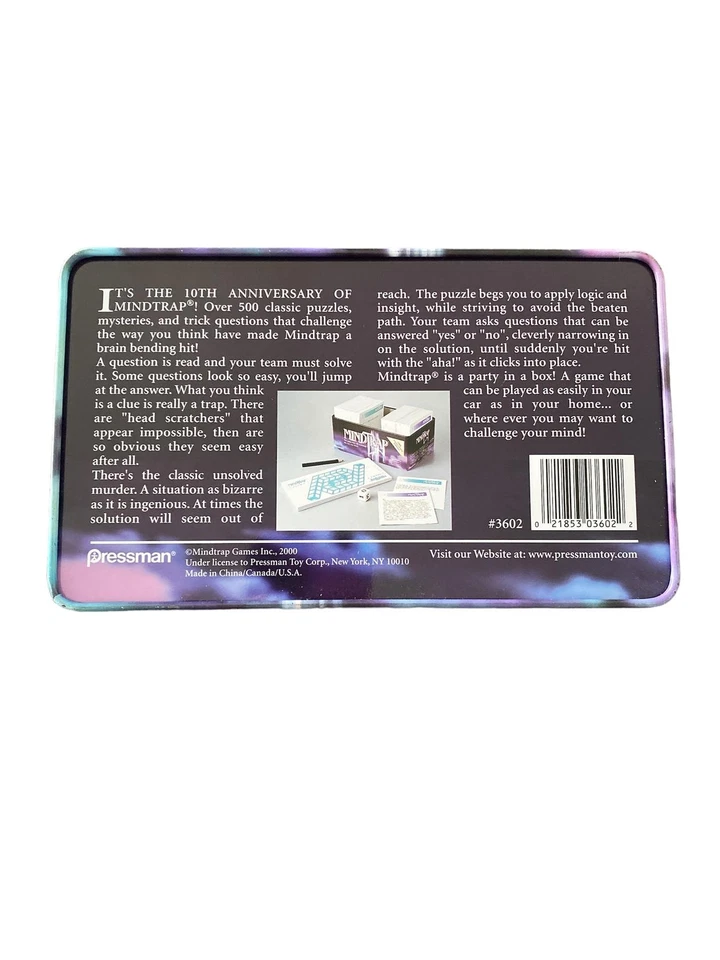 Mindtrap 10th Anniversary Edition Tin Game- Completed VERY GOOD - Image 4 of 4