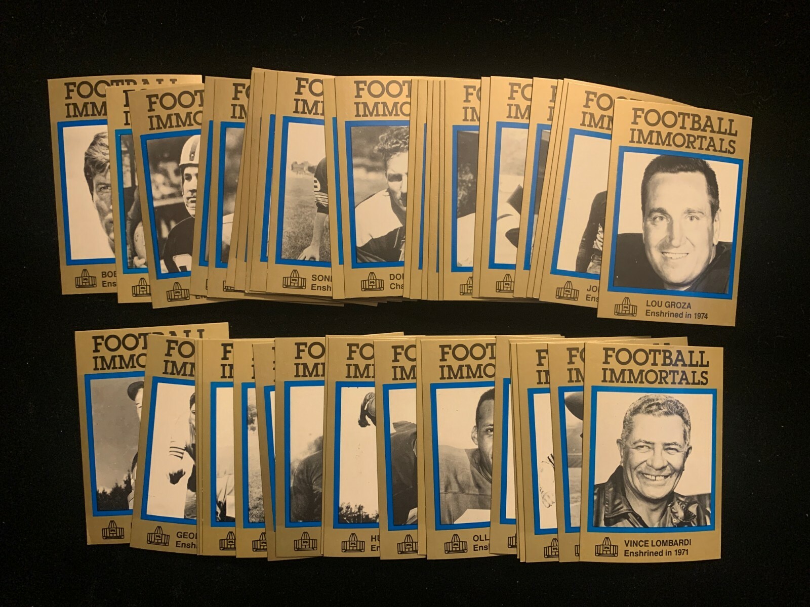 1985-88 Football Immortals Hall of Fame - Blue Border singles - choose from list