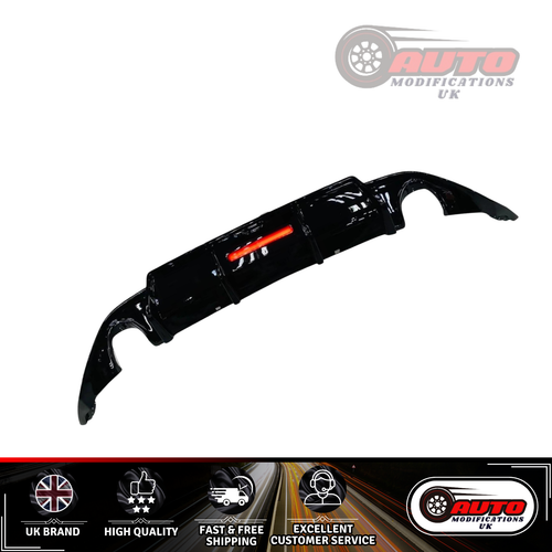 VW Golf GTD GTI TSI TDI MK 7.5 Rear Gloss Black Valance Diffuser With LED 17-20 - Picture 10 of 11