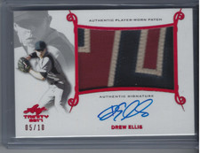 DREW ELLIS 2017 LEAF TRINITY BASEBALL ON CARD ROOKIE PATCH AUTO /10