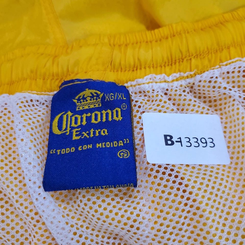 Corona Extra Men Swimwear XL Yellow Trunks Logo Embroidered Drawstring Nylon - Image 2 of 4