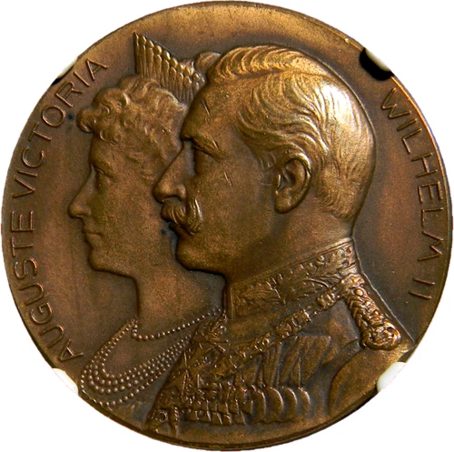 Germany  Prussia 1906  Wilhelm II & Victoria Medal NGC MS 64 BN By Mayer  (38-2)