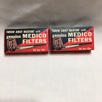 Vintage NOS Medico Filters Pipes Collectibile Memorabilia 19 Filters Total