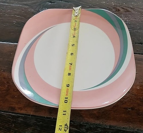Plato de cena Sango de colección década de 1980 rosa 10 3/4" cuadrícula 5206 - Imagen 4 de 4