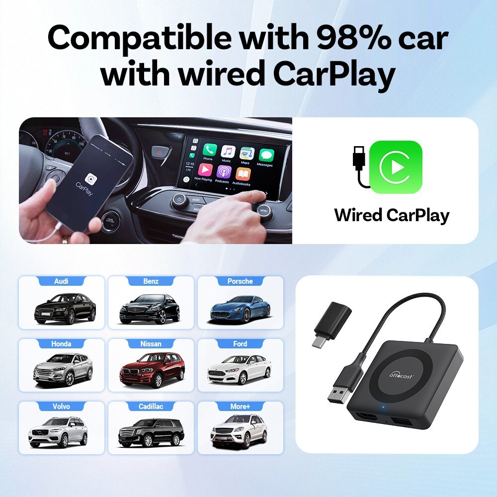 Ottocast Car TV Mate HDMI Multimedia Adapter Wireless Carplay&Android Auto *US