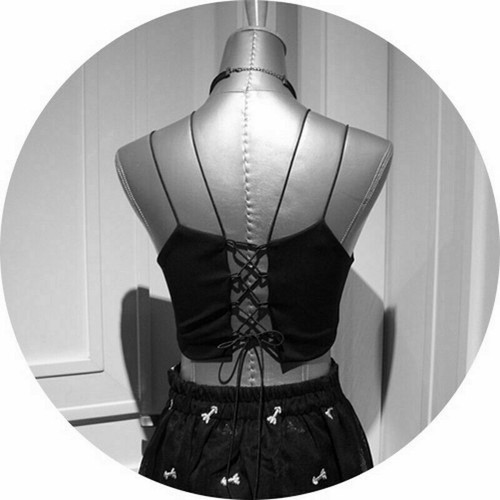 Women Gothic Punk Vest Short Bandage Tank Top Lace Up Camisole Sleeveless - Picture 4 of 6