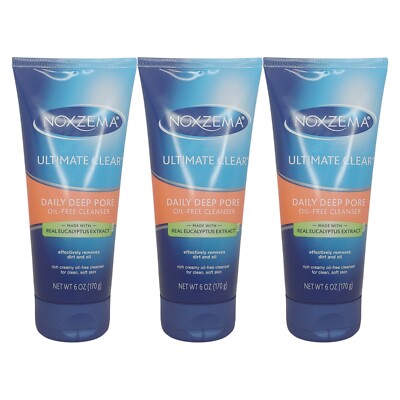 Noxzema Ultimate Clear Daily Deep Pore Oil-Free Cleanser, 170 g, 3er Pack