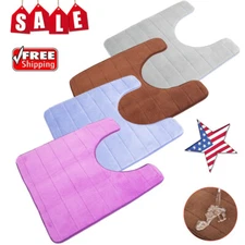 U-Shaped Non-Slip Absorbent Bathroom Rugs Sink Toilet Floor Carpet Bath Soft Mat